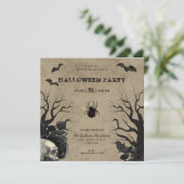 Uitnodigingen van Rustic Gothic Halloween Party (Staand voorkant)