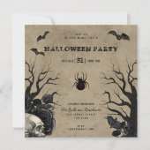 Uitnodigingen van Rustic Gothic Halloween Party (Voorkant)