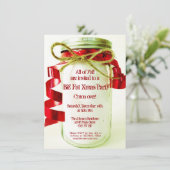 Uitnodigingen van Rustic Mason Jar met kerstfeest (Staand voorkant)