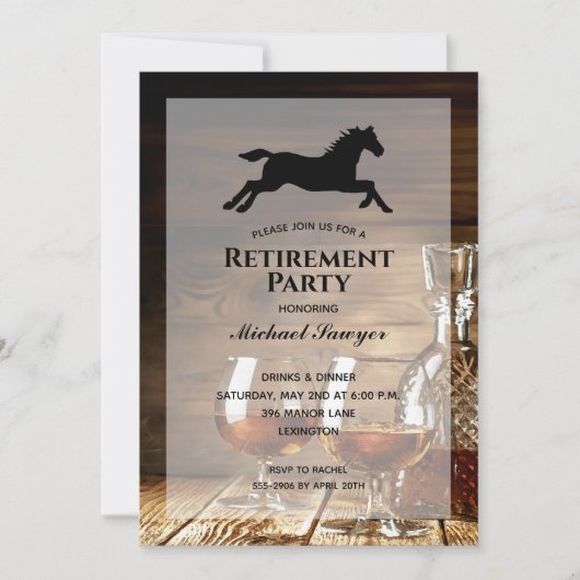 Uitnodigingen van Rustic Whiskey Retirement Party (Voorkant)