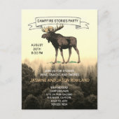 Uitnodigingen van Rustic Woodland Moose Campfire P (Voorkant)