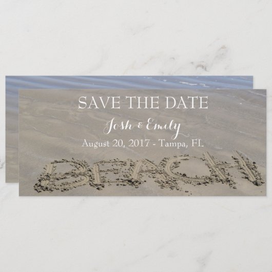 Uitnodigingen van Sandy Beach wissen (Voorkant / Achterkant)