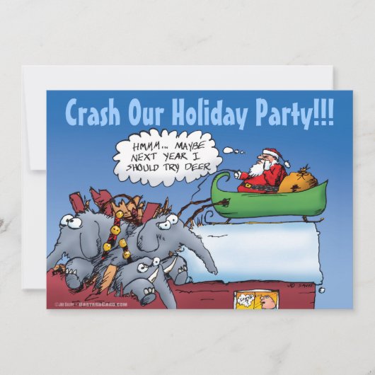 Uitnodigingen van Santa's Elephants Holiday Party (Voorkant)