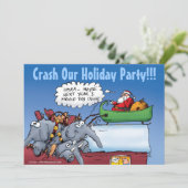 Uitnodigingen van Santa's Elephants Holiday Party (Staand voorkant)