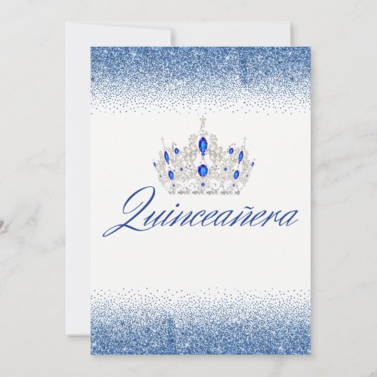 Uitnodigingen van Sapphire & Diamond Quinceañera (Achterkant)