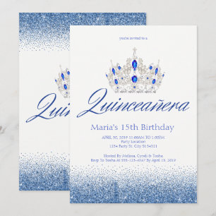 Uitnodigingen van Sapphire & Diamond Quinceañera