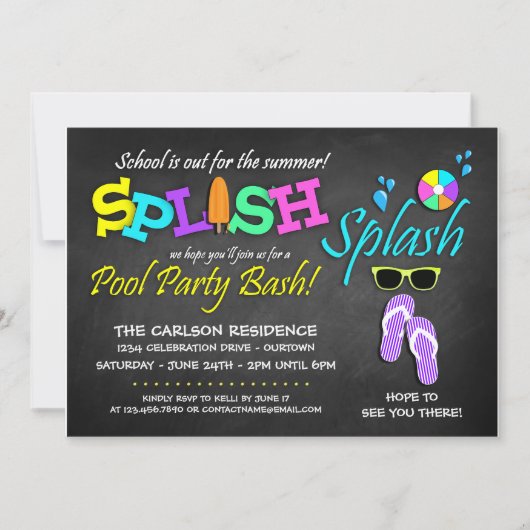 Uitnodigingen van schoolfeest (Voorkant)