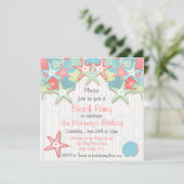 Uitnodigingen van Seashell Beach Party (Staand voorkant)