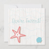 Uitnodigingen van Seashell Beach Party (Achterkant)