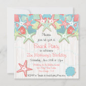 Uitnodigingen van Seashell Beach Party (Voorkant)