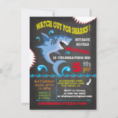 Uitnodigingen van Shark Birthday Swimming Party (Voorkant)