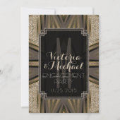 Uitnodigingen van Shimmer Chic Art Deco Engagement (Voorkant)