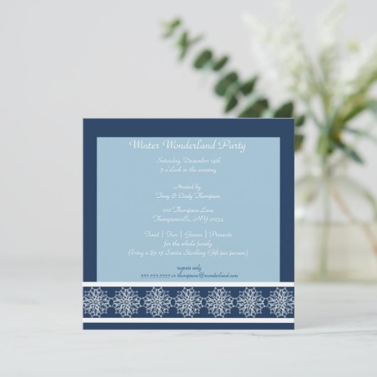 Uitnodigingen van Snow Wonderland Party (Staand voorkant)