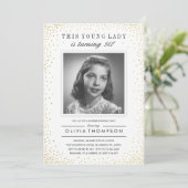 Uitnodigingen van Sparkle Old Photo Surprise Party (Staand voorkant)