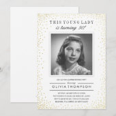 Uitnodigingen van Sparkle Old Photo Surprise Party (Voorkant / Achterkant)