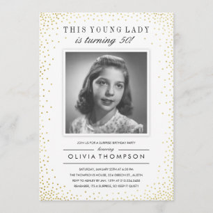 Uitnodigingen van Sparkle Old Photo Surprise Party