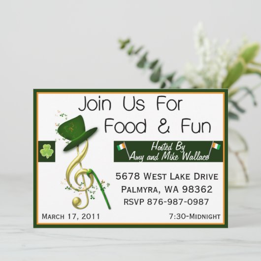 Uitnodigingen van speciale St. Patrick's Day (Staand voorkant)