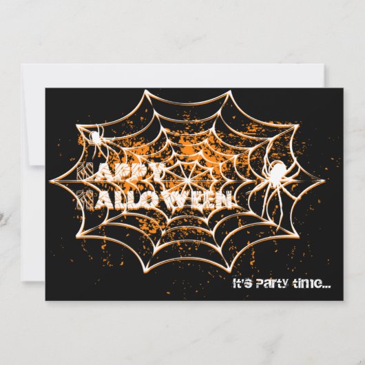 Uitnodigingen van Spiderweb Halloween Party (Voorkant)