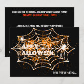 Uitnodigingen van Spiderweb Halloween Party (Voorkant / Achterkant)
