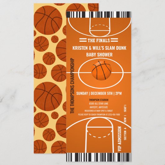 Uitnodigingen van sportpartijen | Jongen Baby show (Voorkant / Achterkant)