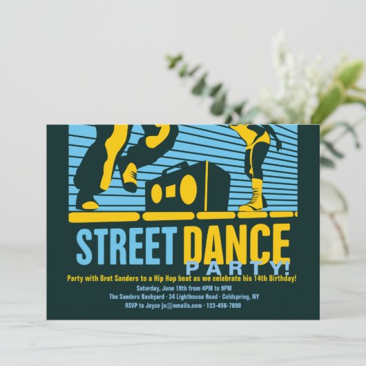 Uitnodigingen van Street Dance Party (Staand voorkant)