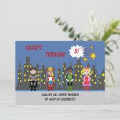 Uitnodigingen van superheld Party (Staand voorkant)