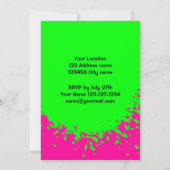 Uitnodigingen van Surprise Birthday | Neonkleuren (Achterkant)