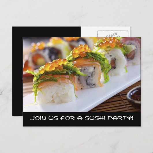 Uitnodigingen van Sushi (Voorkant / Achterkant)
