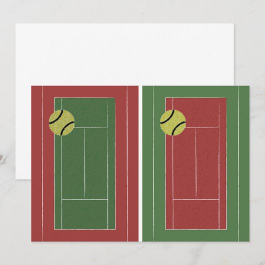 Uitnodigingen van Tennis Courts (Voorkant / Achterkant)