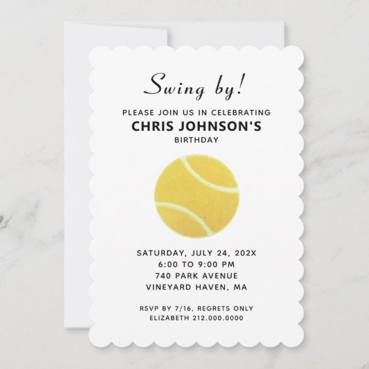 Uitnodigingen van Tennis Party (Voorkant)
