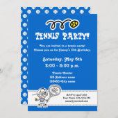 Uitnodigingen van Tennis voor de verjaardag van de (Voorkant / Achterkant)