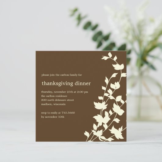 Uitnodigingen van Thanksgiving- en Herfst-partijen (Staand voorkant)