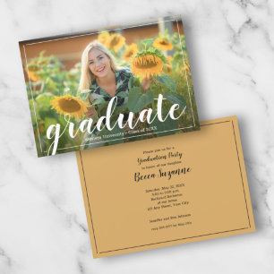 Uitnodigingen van Trendy Script Photo Graduation P
