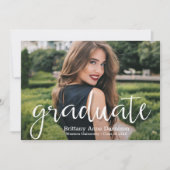 Uitnodigingen van Trendy Script Photo Graduation P (Voorkant)