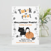 Uitnodigingen van trick or treat Halloween Party (Staand voorkant)