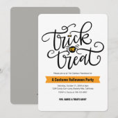 Uitnodigingen van trick or treat Halloween Party (Voorkant / Achterkant)