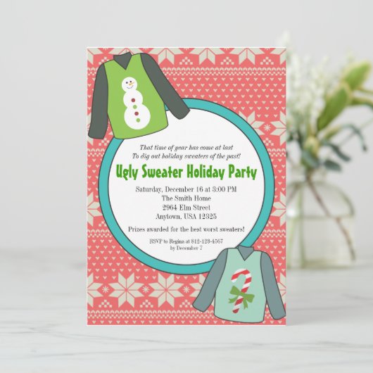 Uitnodigingen van Ugly Sweater Party (Staand voorkant)