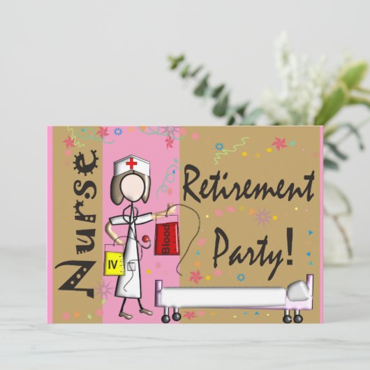 Uitnodigingen van uittredingspartijen bij verpleeg (Staand voorkant)