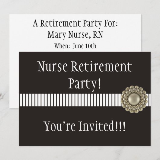 Uitnodigingen van uittredingspartijen bij verpleeg (Voorkant / Achterkant)