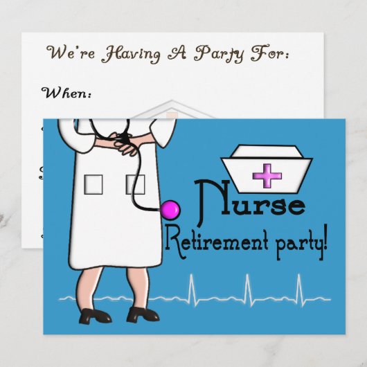 Uitnodigingen van uittredingspartijen bij verpleeg (Voorkant / Achterkant)