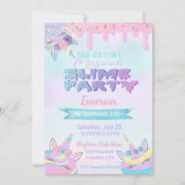Uitnodigingen van Unicorn Slime Birthday Party (Voorkant)