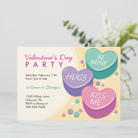 Uitnodigingen van Valentijnsdag Party (Staand voorkant)