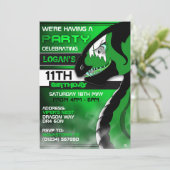 Uitnodigingen van Venomous Dragon Birthday (Staand voorkant)