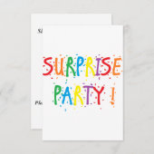 Uitnodigingen van "verrassende partij" (Voorkant / Achterkant)