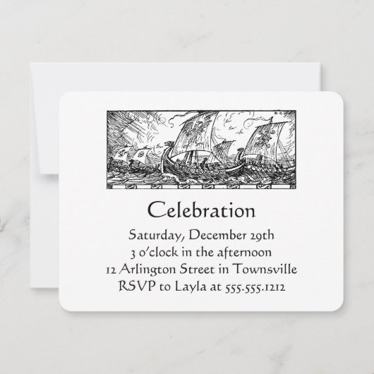 Uitnodigingen van Viking Party (Achterkant)