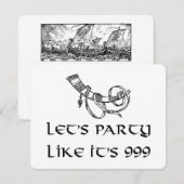 Uitnodigingen van Viking Party (Voorkant / Achterkant)