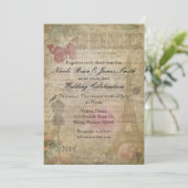 Uitnodigingen van Vintage Paris Chic Wedding Party (Staand voorkant)
