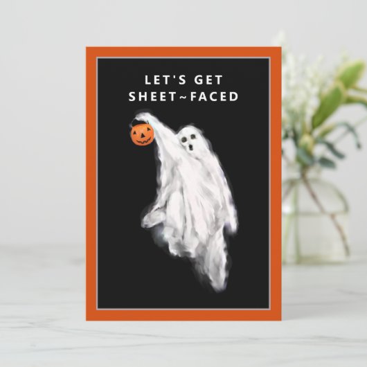 Uitnodigingen van volwassen Halloween-partijen (Staand voorkant)