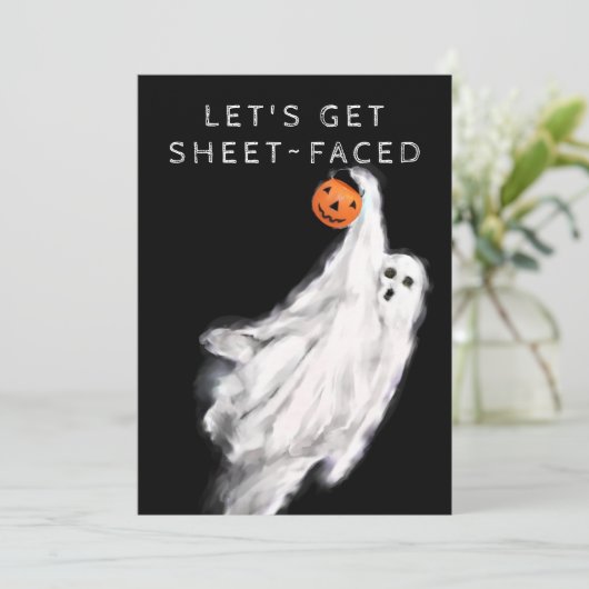 Uitnodigingen van volwassen Halloween-partijen (Staand voorkant)