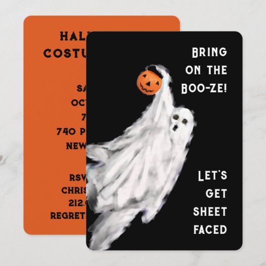 Uitnodigingen van volwassen Halloween-partijen (Voorkant / Achterkant)